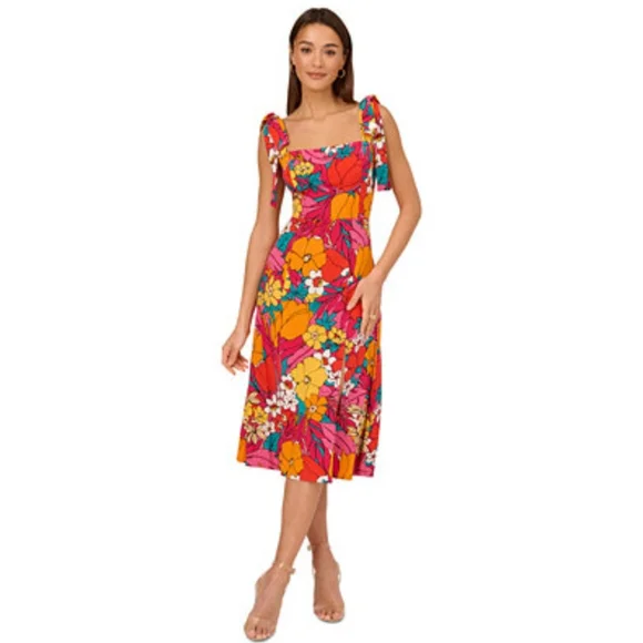 Adrianna Papell | Dresses | Adrianna By Adrianna Papell Printed Midi Dress  | Poshmark